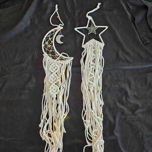 Moon and Star Dream Catcher Light Tapestry Room Decor